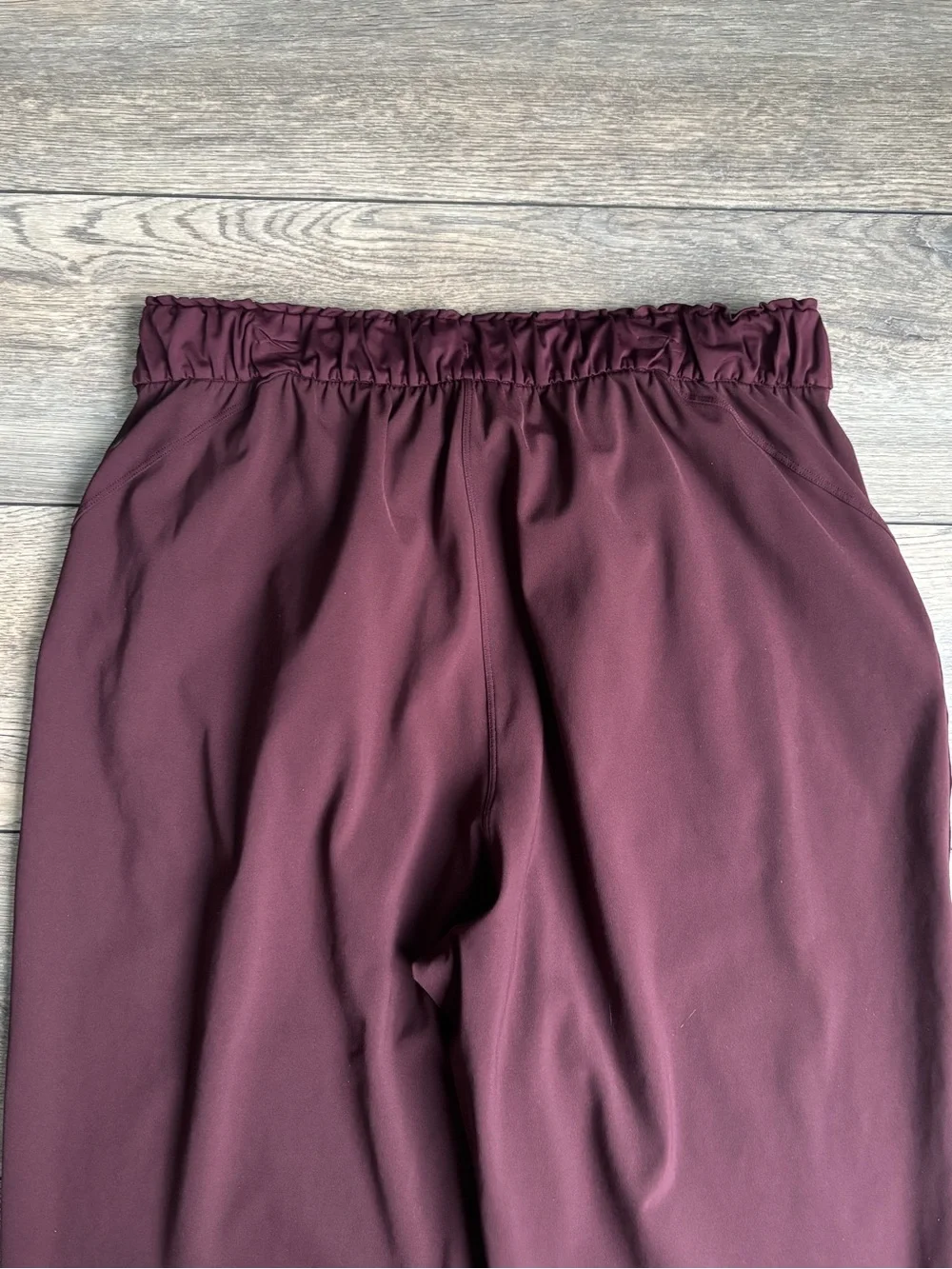 Lululemon Keep Moving Pant High Rise Drawstring Burgundy Wine Cassis Sz 10